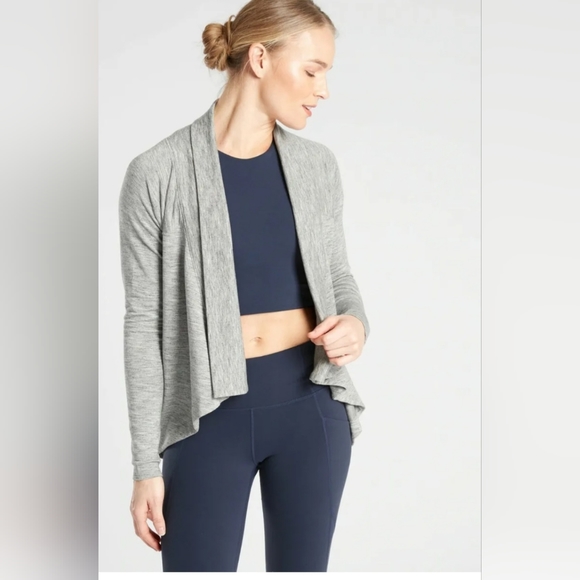 Athleta Sweaters - Athleta Nirvana Wear Two Ways Wrap Marl Grey Heather Size XS